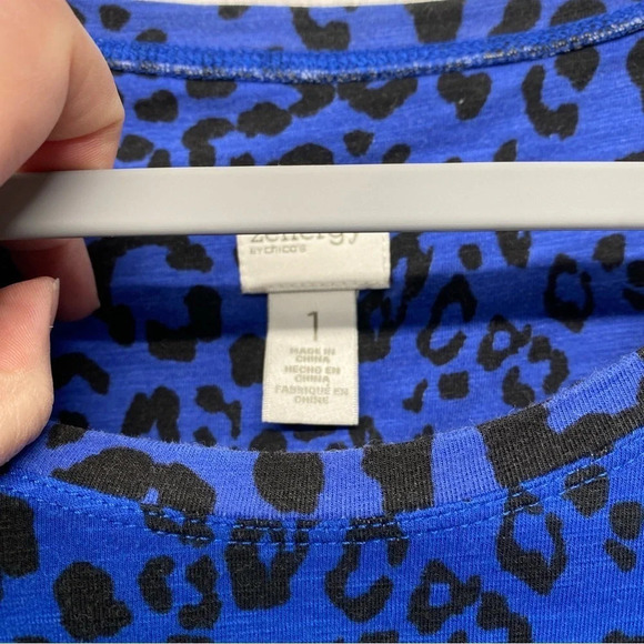 Zenergy Chico’s Blue Blouse 1 / S Printed - Picture 3 of 6
